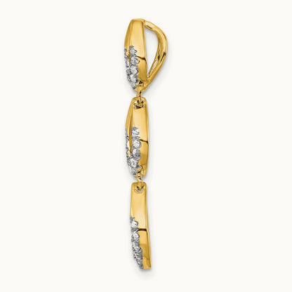 Polished Dangle Diamond Chain Slide, 14K