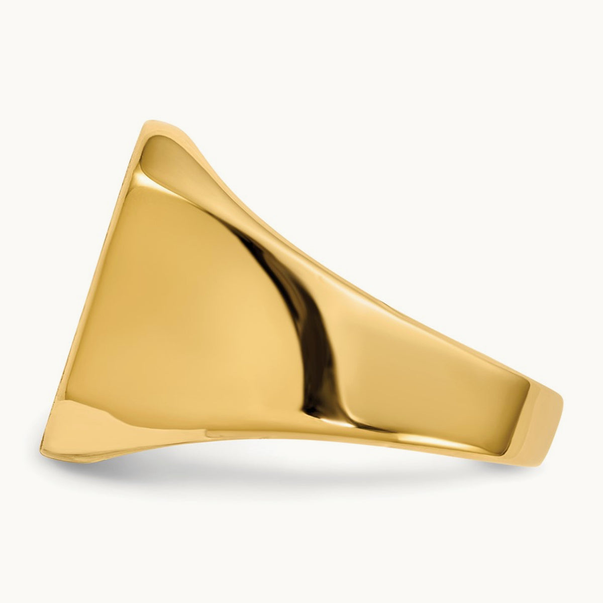 15.0x17. Closed Back Mens Signet Ring, 0mm, 14K