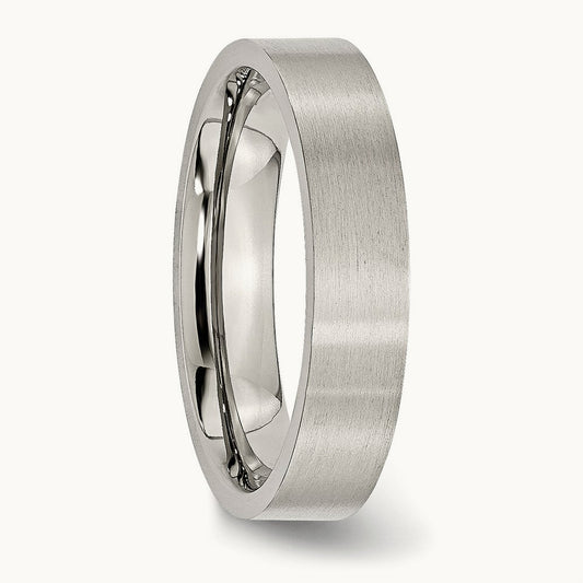 Brushed Flat Band, 5mm, Stainless Steel