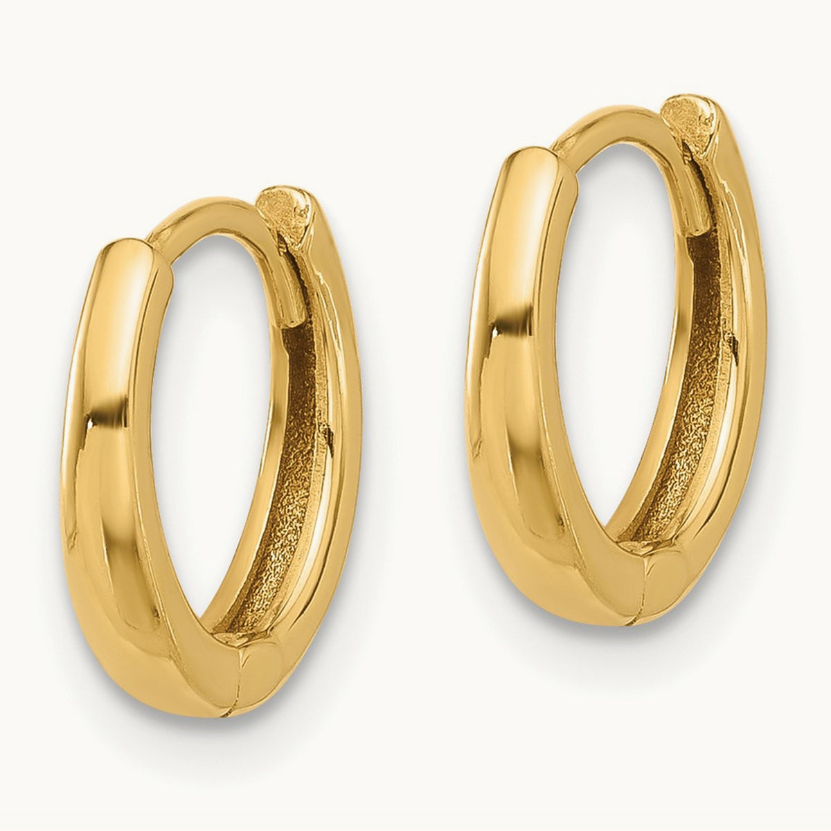 Polished Hinged Hoop Earrings — 14K Yellow Gold