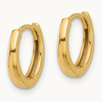 Polished Hinged Hoop Earrings — 14K Yellow Gold