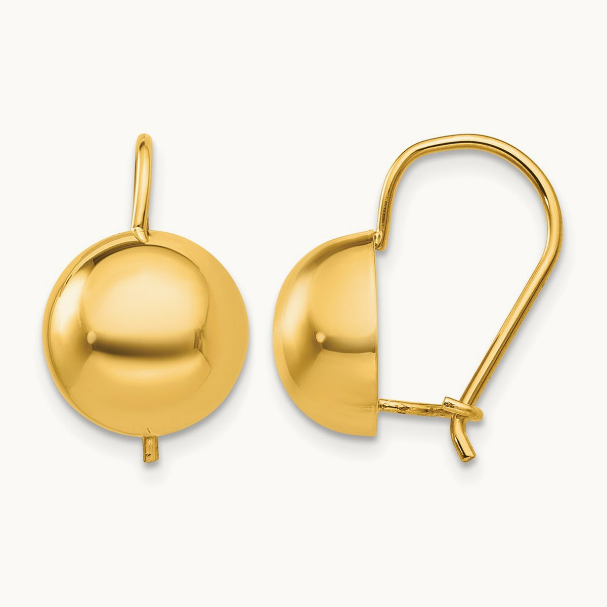 Hollow Half Ball Earrings — 10.50mm