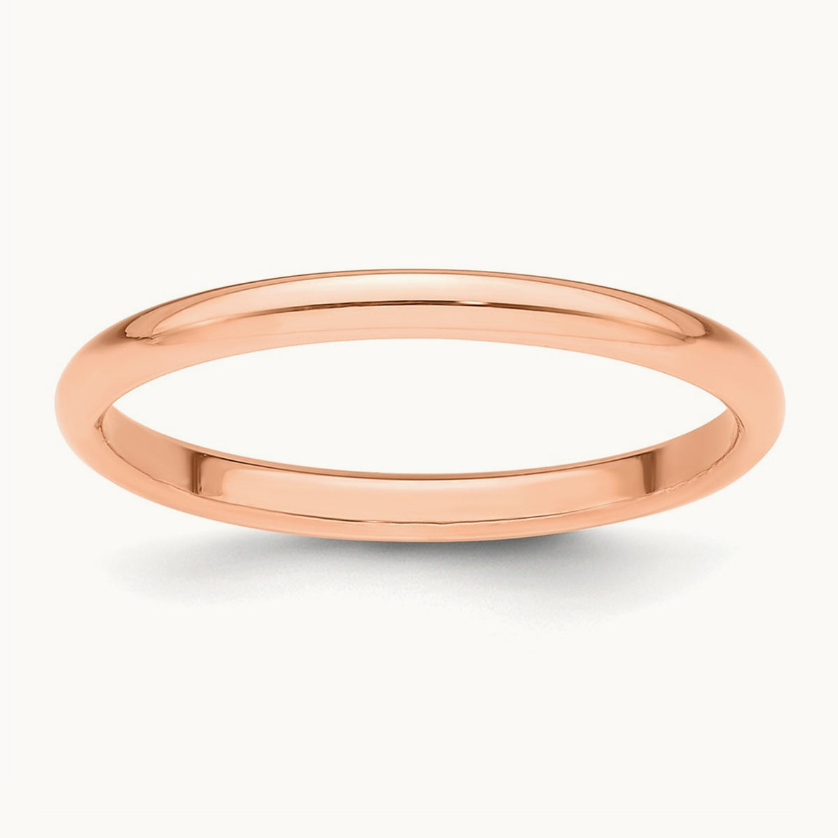 Half-Round Wedding Band — 14K Rose Gold