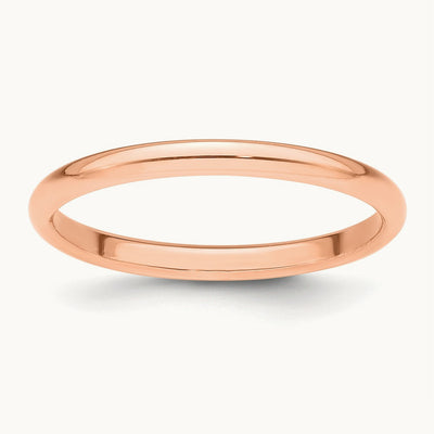 Half-Round Wedding Band — 14K Rose Gold