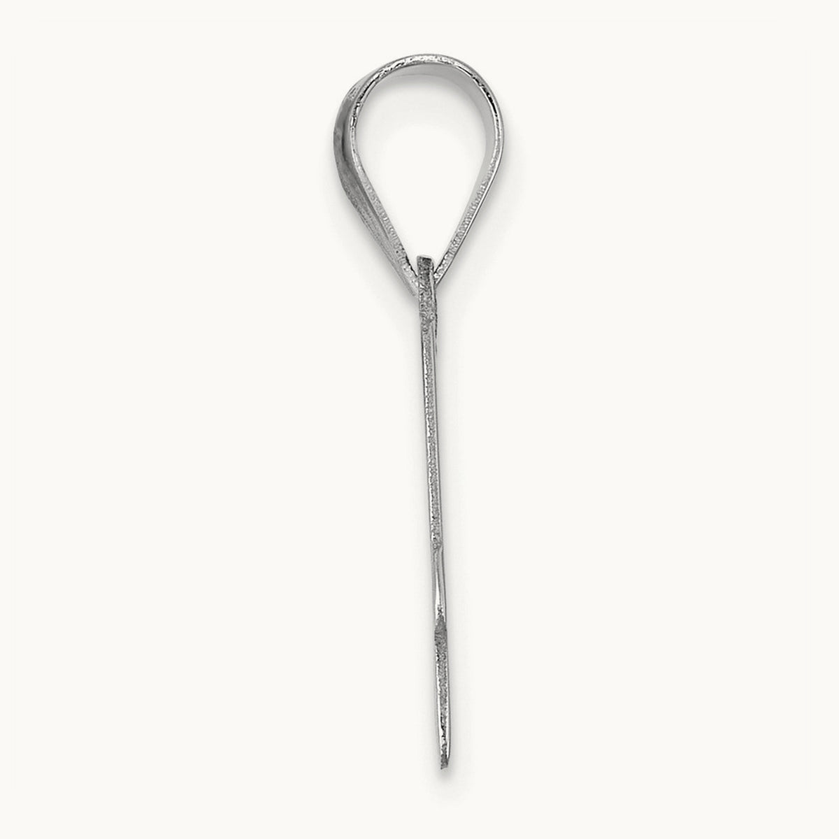 Polished Script Initial Pendant — 14K White Gold, H