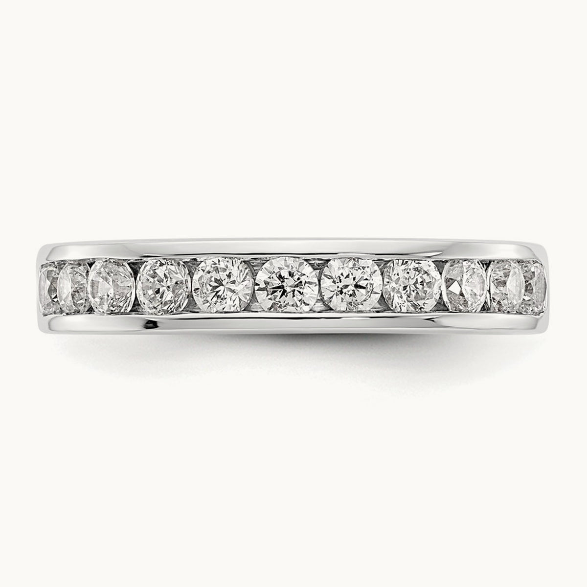 11-Stone Diamond Channel Band, Platinum