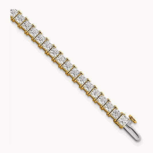 Princess Tennis Bracelet, 10.00 ct tw Lab-Grown Diamond — 14K Yellow Gold