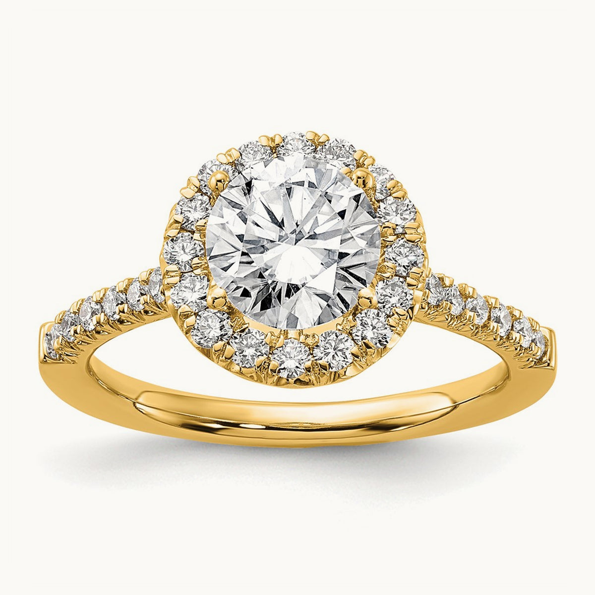 Semi-Mount Engagement Ring, 0.25-0.50 ct tw Lab-Grown Diamond — 1/2 ct (holds 1 1/2 ct center) · VS/SI (Great), 14K Yellow Gold, 7