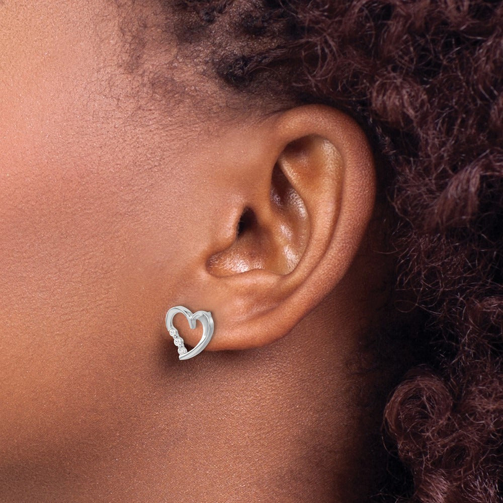 Diamond Heart Post Earrings — photo set