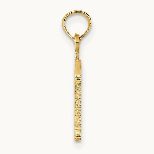Polished Number 13 Pendant — 14K Yellow Gold