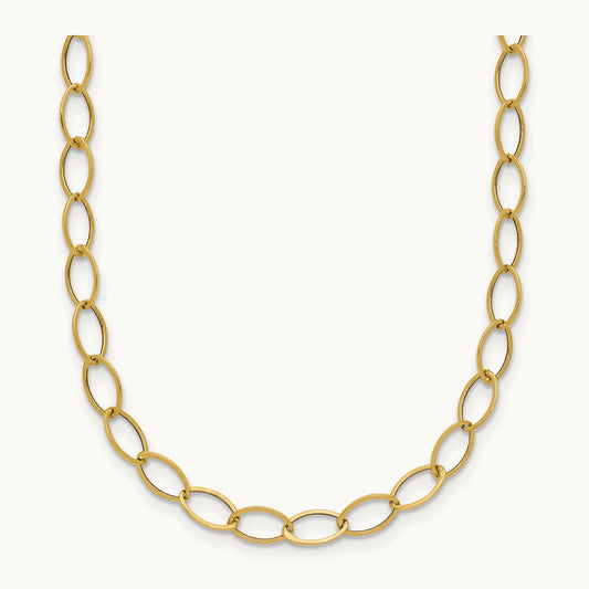 Oval Link Necklace, 14K
