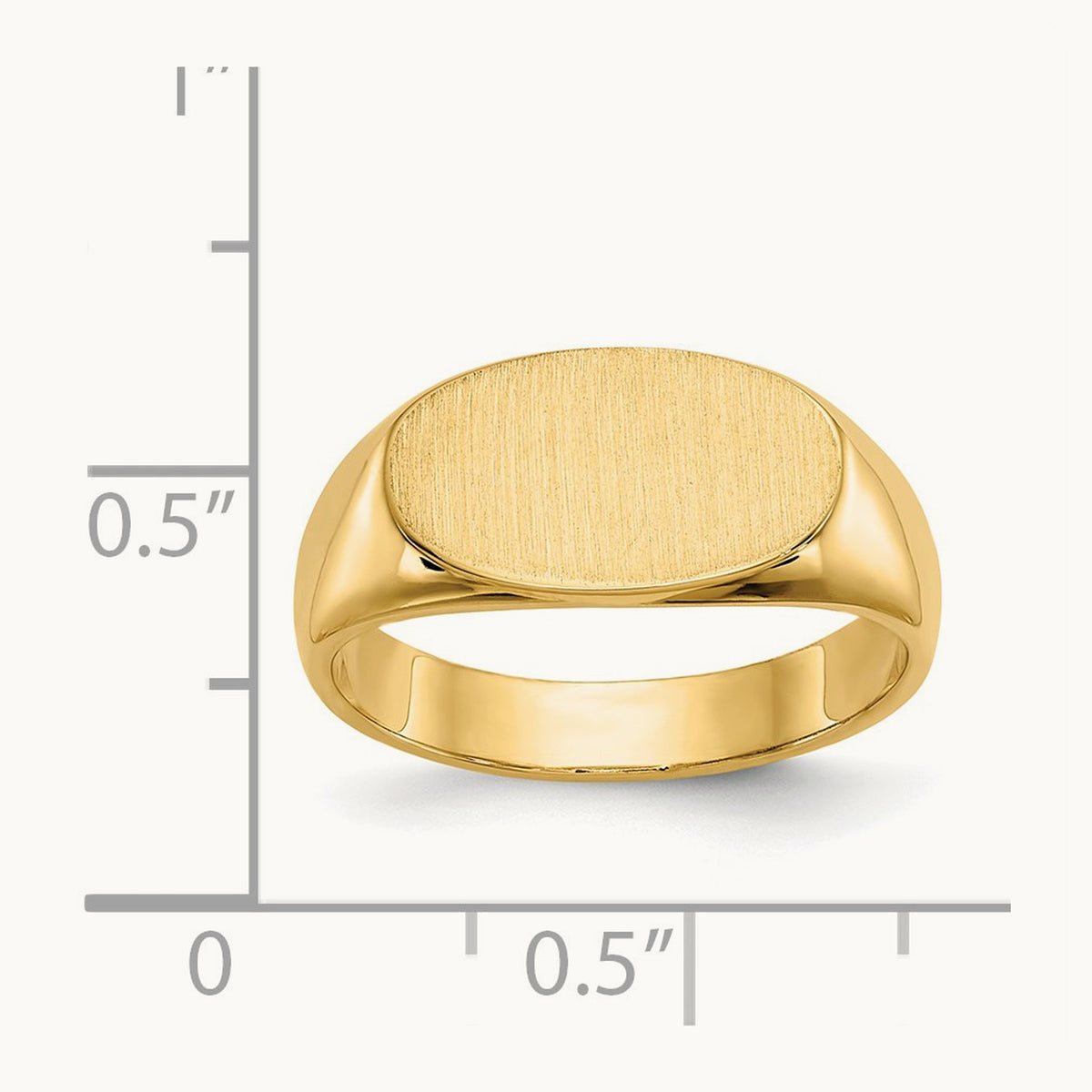13.5x8. Closed Back Signet Ring, 0mm, 14K