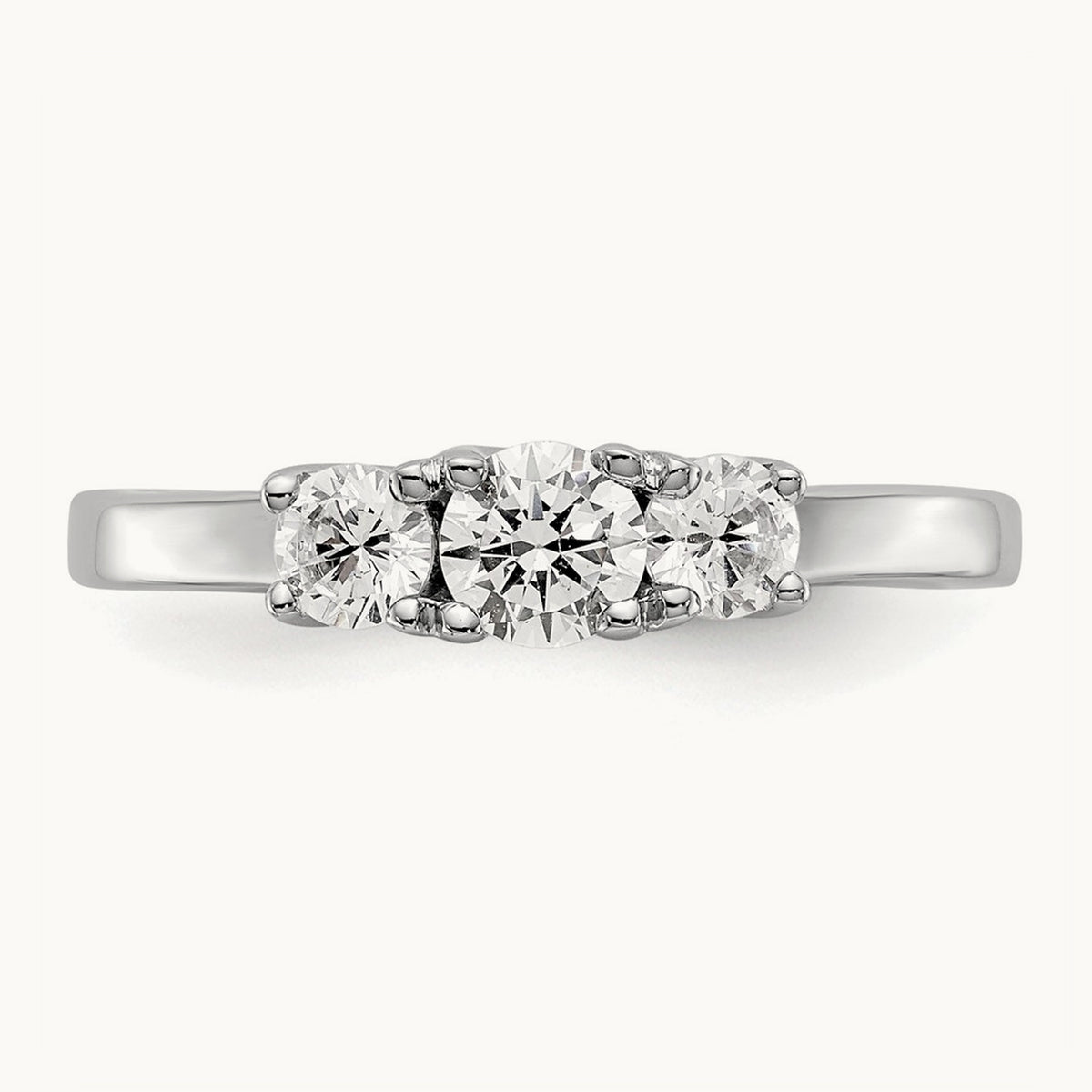 3 Stone Engagement Ring, 0.50 ct tw Lab-Grown Diamond — VS/SI (Great) · Certified, 14K White Gold