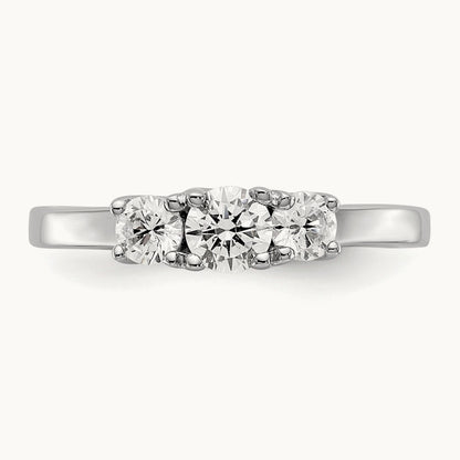 3 Stone Engagement Ring, 0.50 ct tw Lab-Grown Diamond — VS/SI (Great) · Certified, 14K White Gold