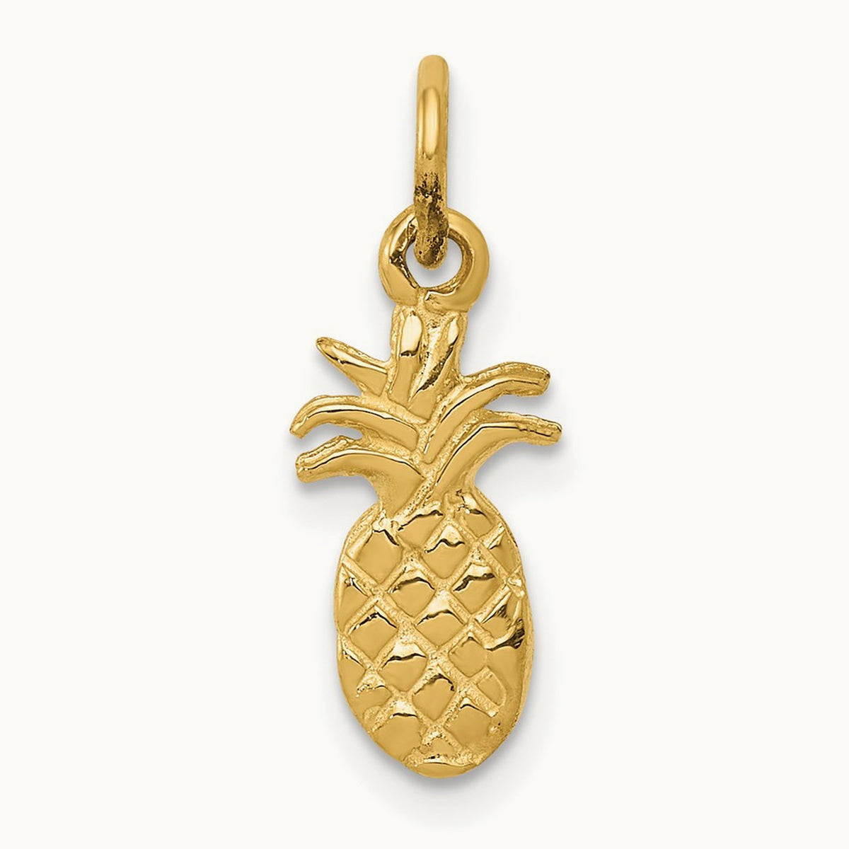 Polished Pineapple Charm, 14K