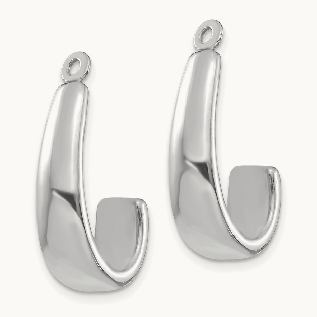 J Hoop Earring Jackets — 14K White Gold