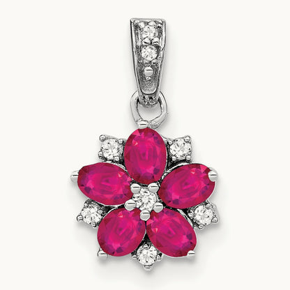 Ruby and Diamond Floral Pendant — photo set