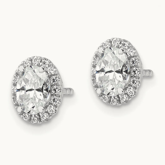 Halo Stud Earrings, 1.25 ct tw Lab-Grown Diamond