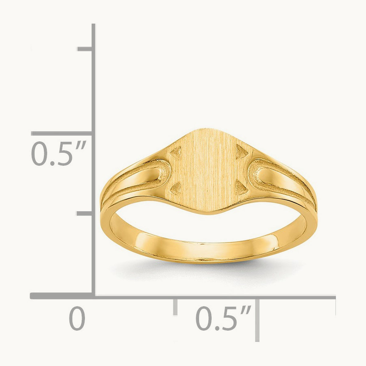 6.5x4. Closed Back Children's Signet Ring, 0mm, 14K