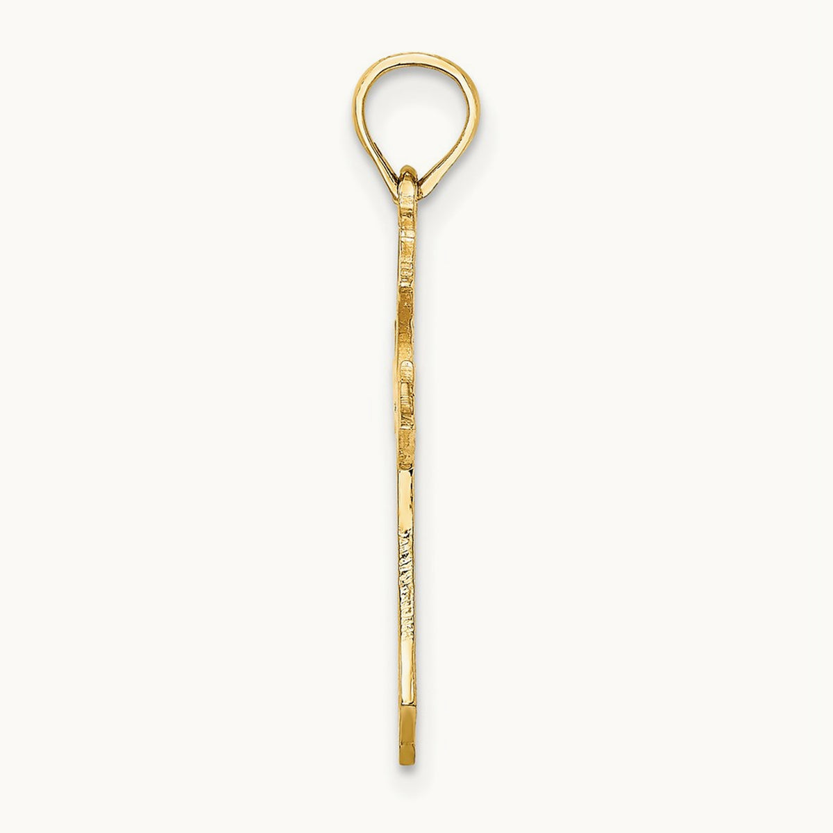 Filigree Cross Charm — 14K Yellow Gold