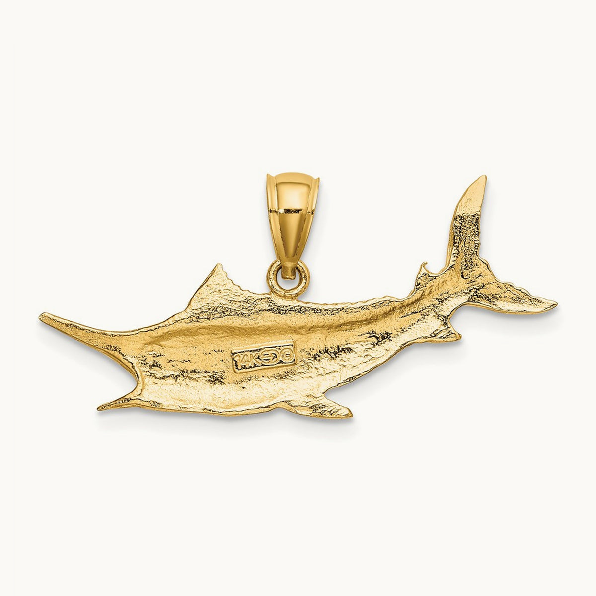 2-D Textured Marlin Fish Charm — 12.3mm