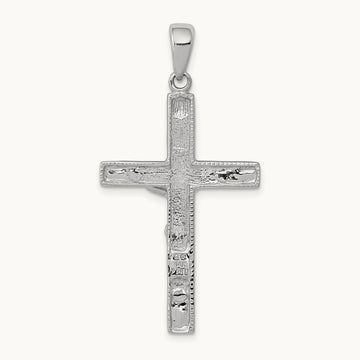 Crucifix Pendant, 14K White Gold