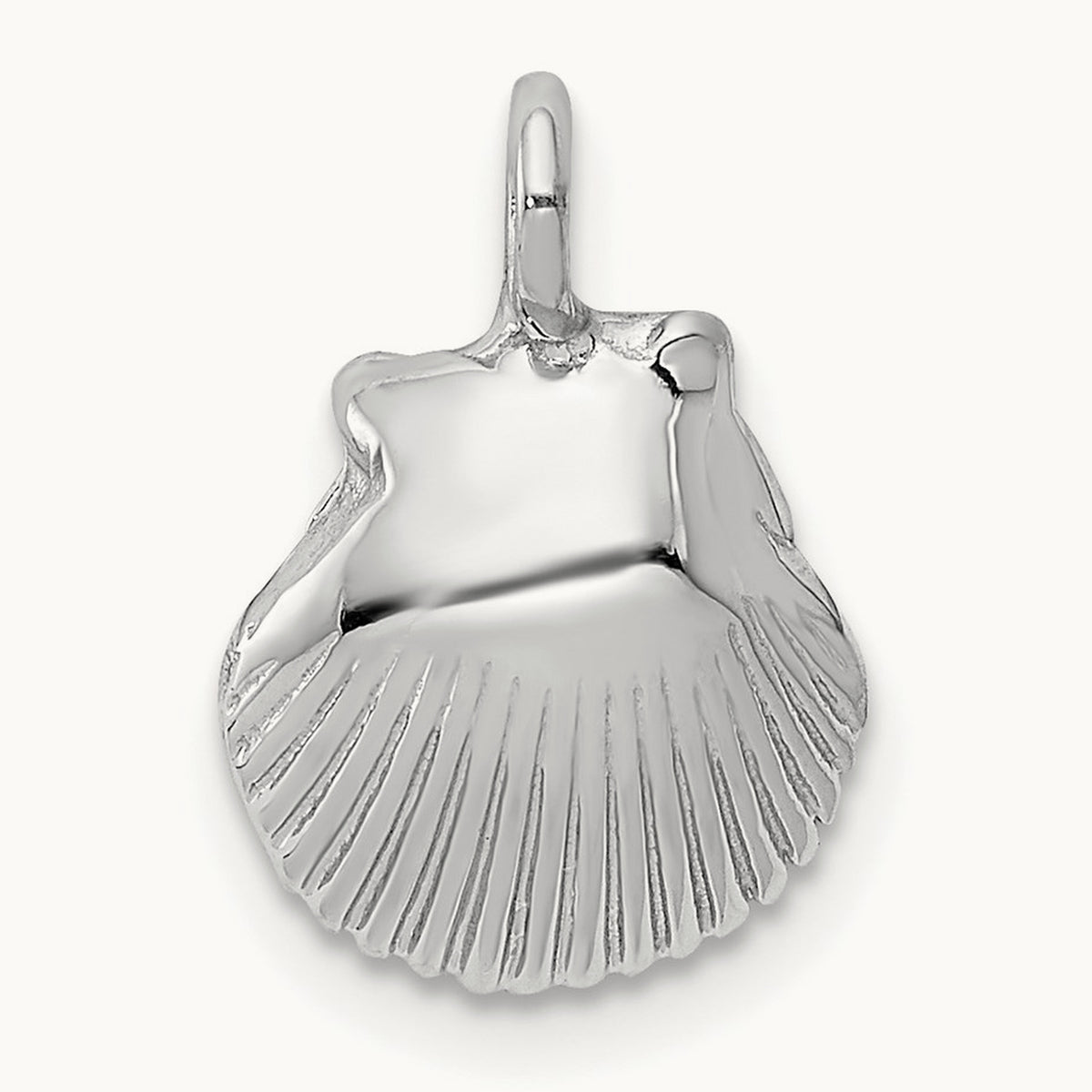 Seashell Pendant, 14K White Gold