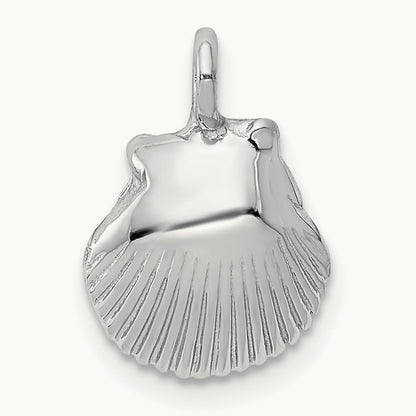 Seashell Pendant, 14K White Gold