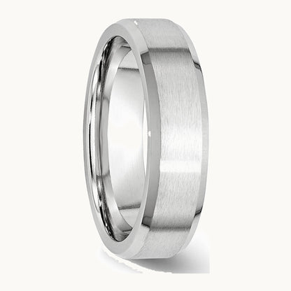 Cobalt Satin and Polished Beveled Edge Band — 6mm