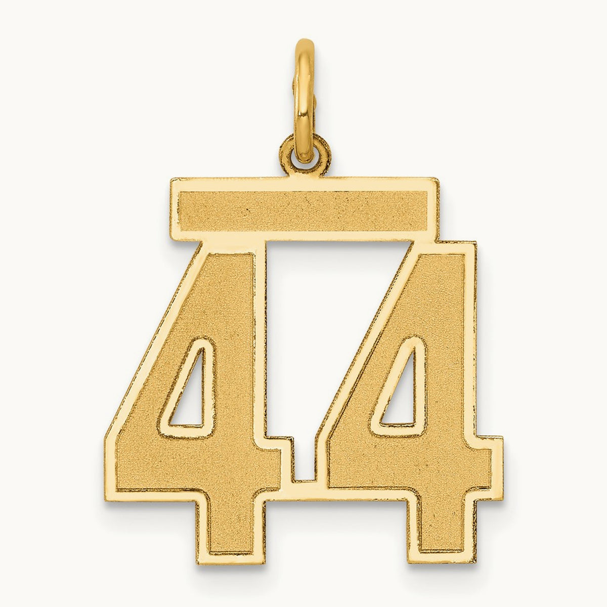 Medium Satin Number 44 Charm, 14K