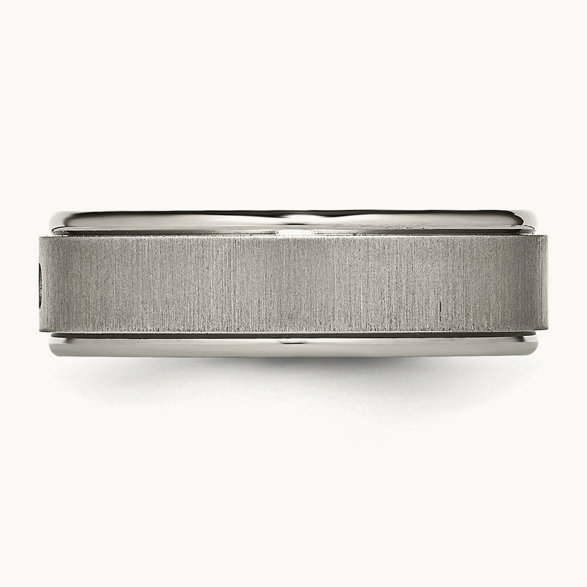 Brushed/Polished .05ct Diamond Rounded Edge Band, 7mm, Titanium