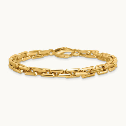 Polished Square Link Bracelet, 6.25mm, 14K
