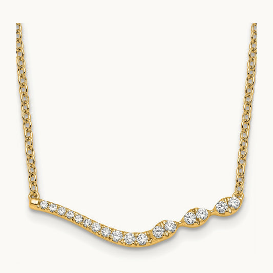 Fashion Bar Necklace, 0.25 ct tw Lab-Grown Diamond — 14K Yellow Gold