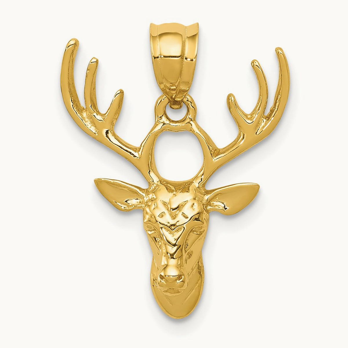 Polished Deer Head Pendant — 23mm