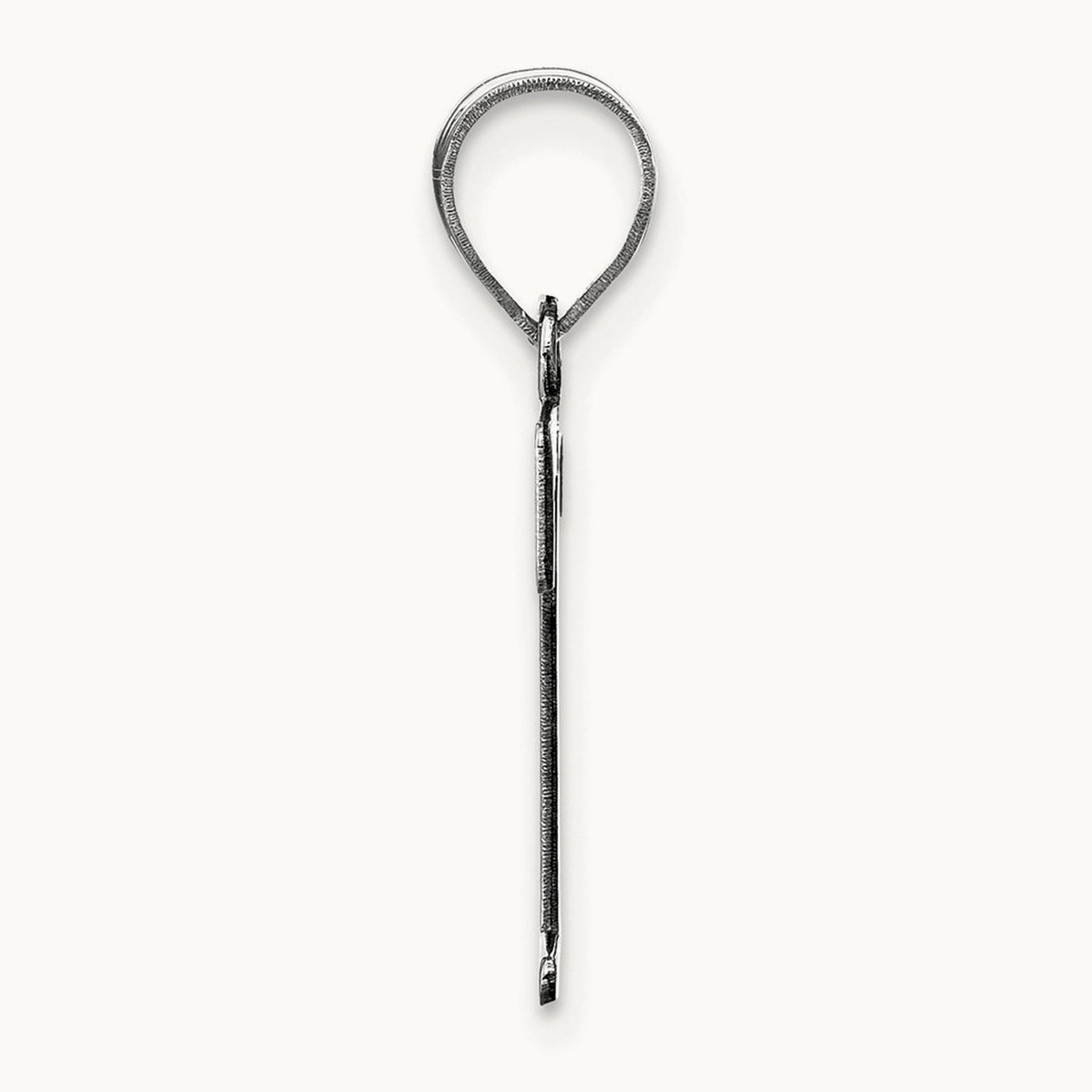 Polished Etched Letter T Initial Pendant, 14K White Gold