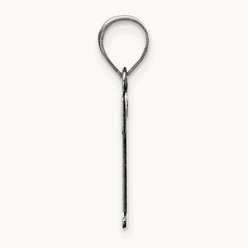 Polished Etched Letter T Initial Pendant, 14K White Gold