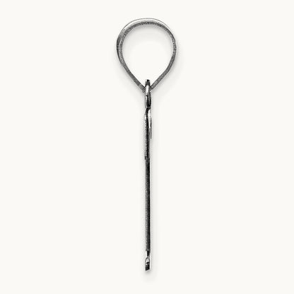 Polished Etched Letter T Initial Pendant, 14K White Gold