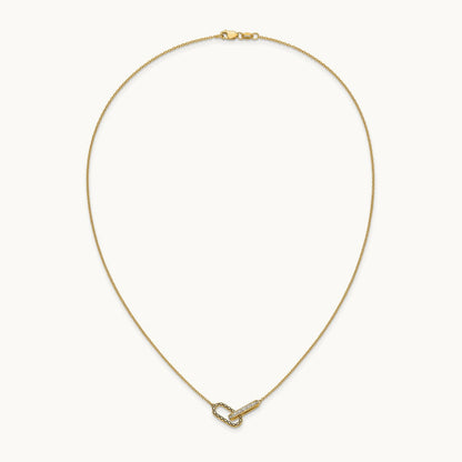 Polished Diamond Link Fashion Necklace, 14K