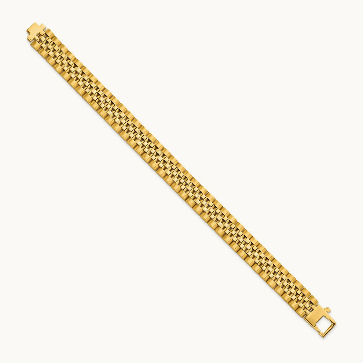 Brushed and Polished Fancy Link Men's Bracelet — 12mm