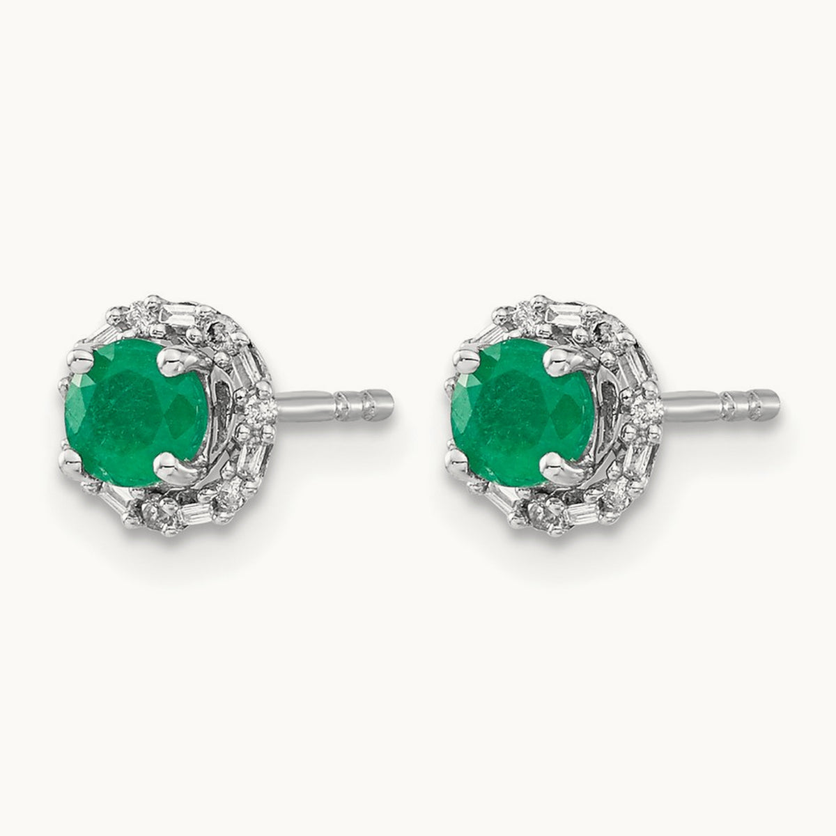 Diamond and Emerald Stud w/ Jacket Earrings — photo set