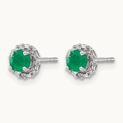 Diamond and Emerald Stud w/ Jacket Earrings — photo set