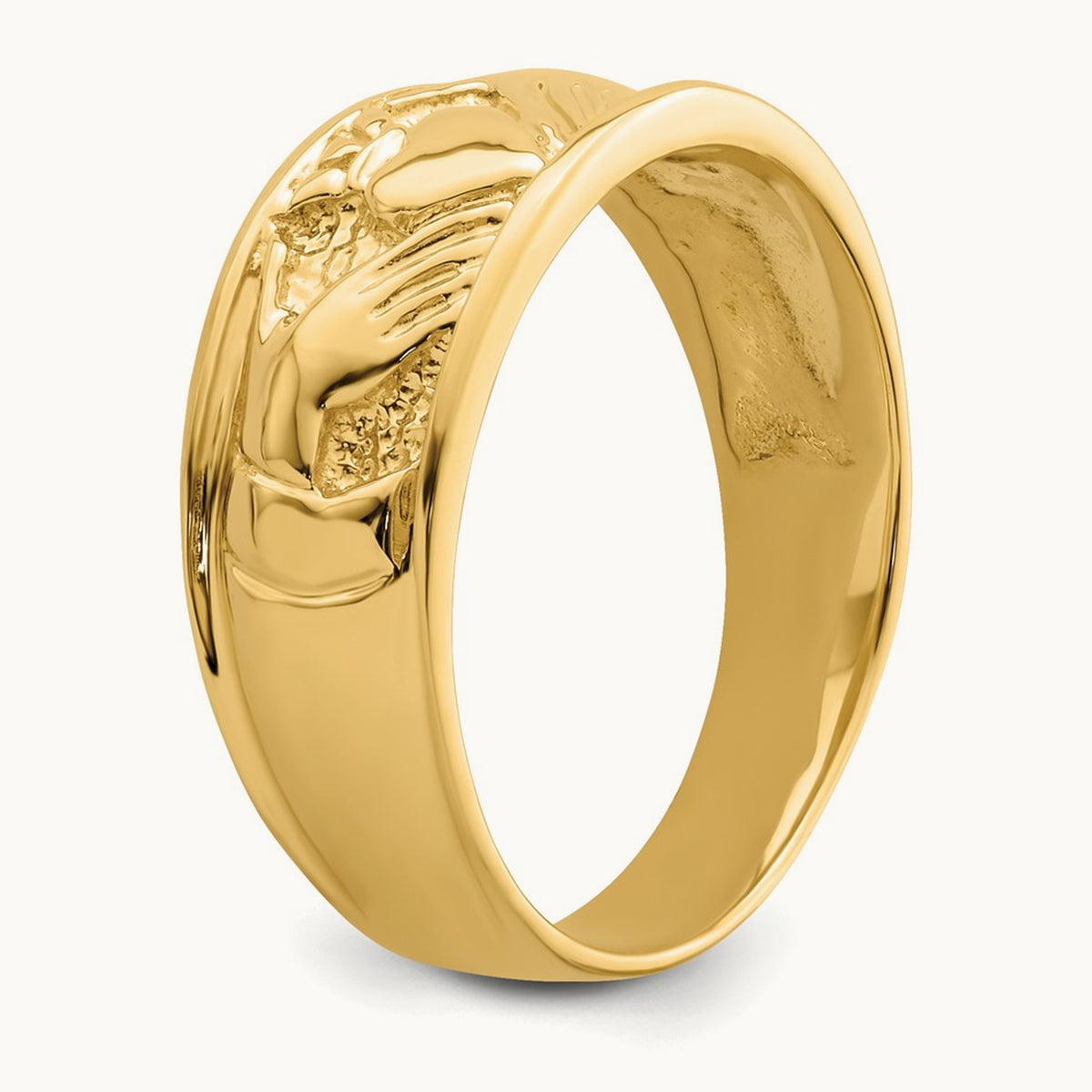 Women's Claddagh Band — 14K Yellow Gold