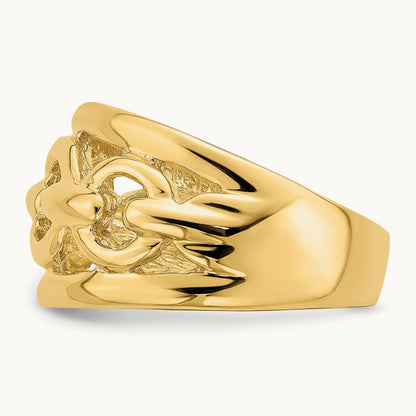 Polished Chain Design Inside Ring, 14K