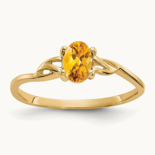 Citrine Birthstone Ring, 14K