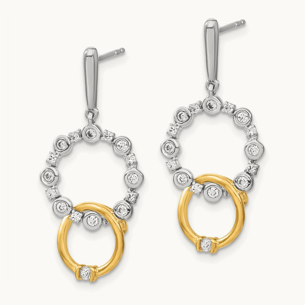 Circle Drop Post Earrings, 0.50 ct tw Lab-Grown Diamond