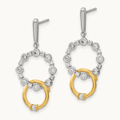 Circle Drop Post Earrings, 0.50 ct tw Lab-Grown Diamond
