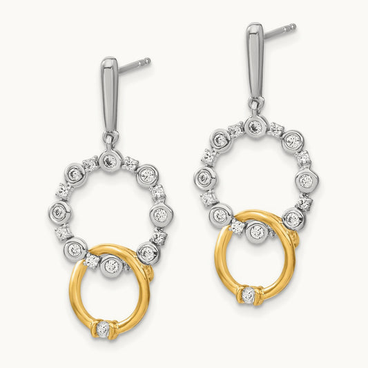 Circle Drop Post Earrings, 0.50 ct tw Lab-Grown Diamond