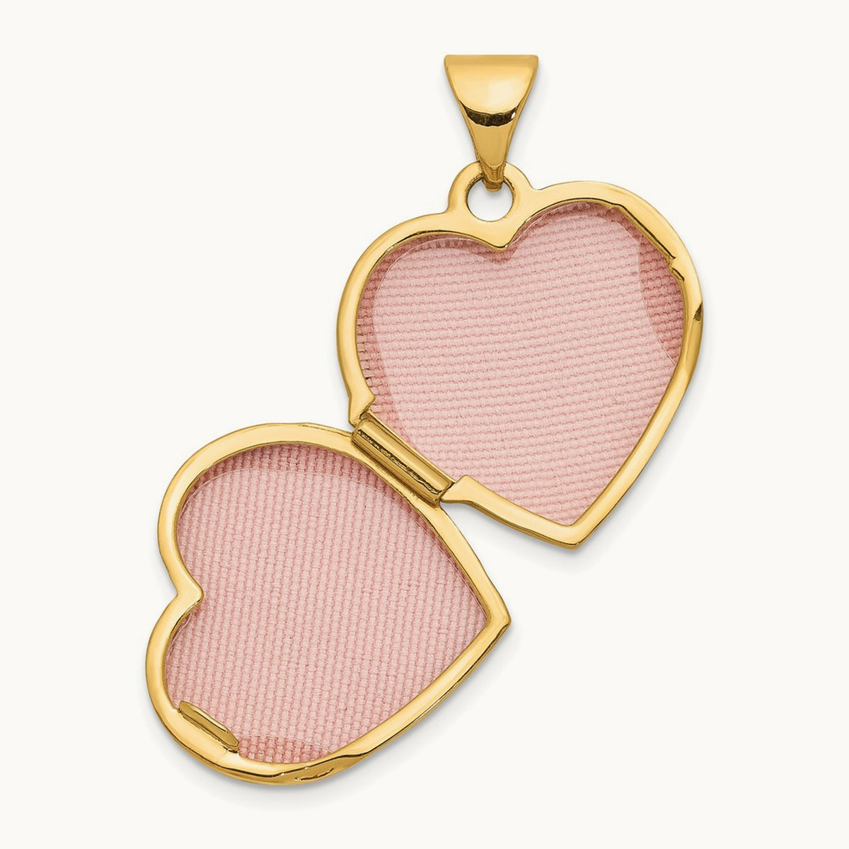 w/ White Rhodium Heart Foot Prints Locket, 15mm, 14K Yellow Gold