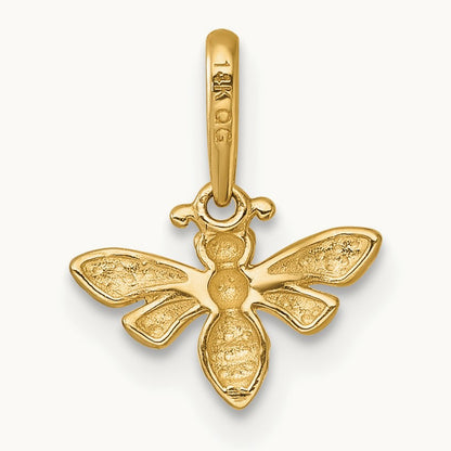 Polished Bee Pendant — 14K Yellow Gold, 12.3mm