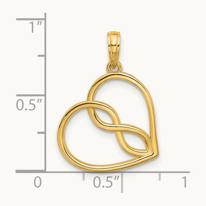 Fancy Heart Charm, 14K